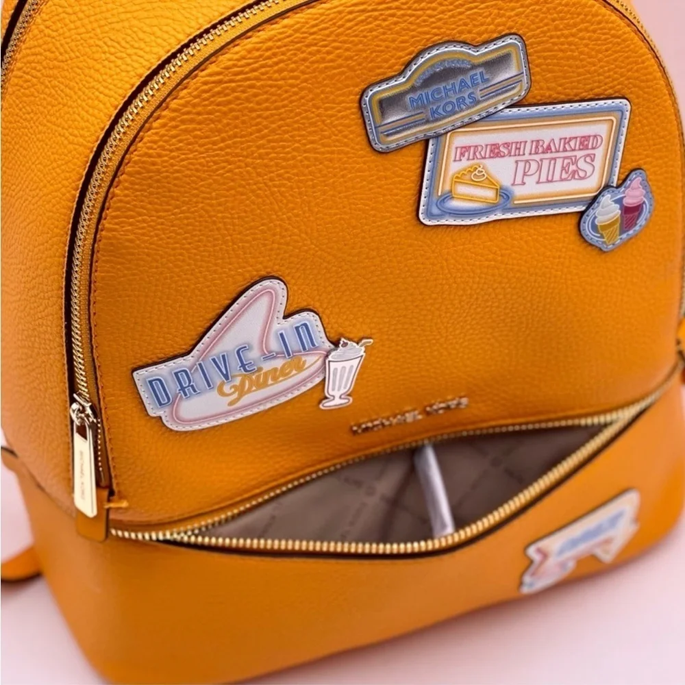 Michael Kors Mustard Backpack with Patches